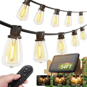 54(48+6) FT Solar String Lights Waterproof,Patio Lights Solar Powered